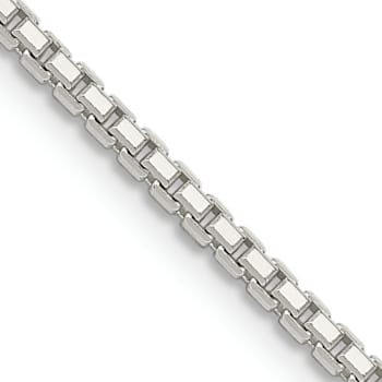 Sterling Silver 1.7mm 8 Sided Diamond-cut Box Chain Necklace