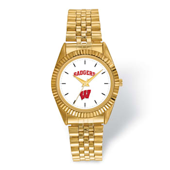LogoArt University of Wisconsin Pro Gold-tone Gents Watch