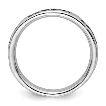 Sterling Silver Stackable Expressions Expressions Polished Enameled Hope Ring