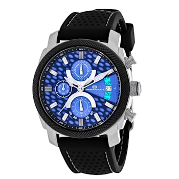 Oceanaut Men's Kryptonite Blue Dial, Black Rubber Strap Watch