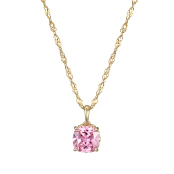 Pink And White Cubic Zirconia 18k Yellow Gold Over Silver October
Birthstone Pendant 7.12ctw