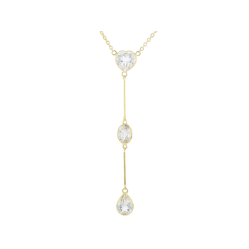 White Topaz 14k Yellow Gold Drop Necklace 3.51ctw