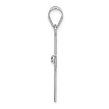 Rhodium Over 14k White Gold Diamond Cross Pendant