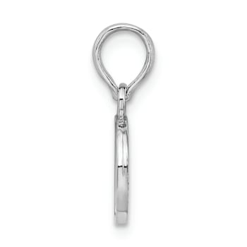 Sterling Silver Polished Block Initial -D- Pendant