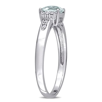 Aquamarine 10K White Gold Ring 1.35ctw