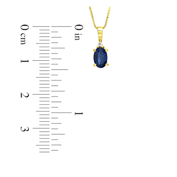 0.40ctw Oval Blue Sapphire and Round White Diamond Accent Pendant 14k
Yellow Gold