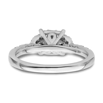 Rhodium Over 14K White Gold Lab Grown Diamond VS/SI GH, Cluster Ring 0.752ctw