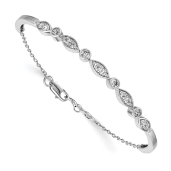 14K White Gold Lab Grown Diamond VS/SI GH, Bangle Bracelet