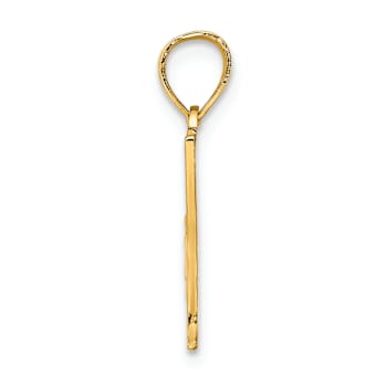 14k Yellow Gold Textured #1 pendant