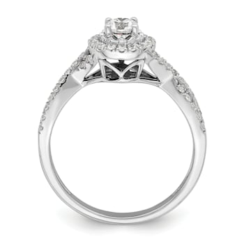 Rhodium Over 10K White Gold Eternal Promise Lab Grown Diamond Halo
Complete Ring 0.554ctw