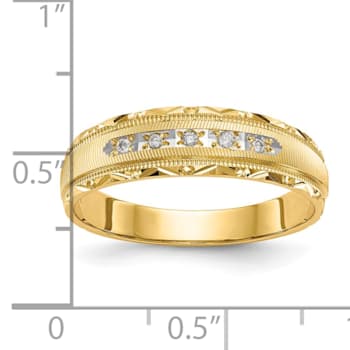 14K Yellow Gold AA Quality Mens Wedding Band