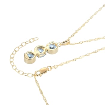 Lab Created Blue Spinel 18k Yellow Gold Over Sterling Silver March
Birthstone Pendant 3.61ctw