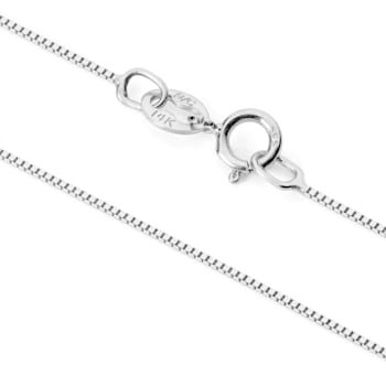 White Cubic Zirconia 14k White Gold Cross Pendant With Chain 0.30ctw