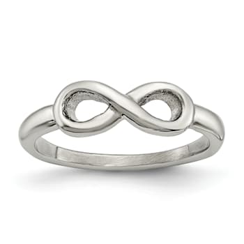 Stainless Steel Polished Infinity Symbol Ring