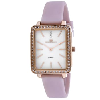 Oceanaut Women's Adorn White Dial, Rose Bezel, Pink Rubber Strap Watch