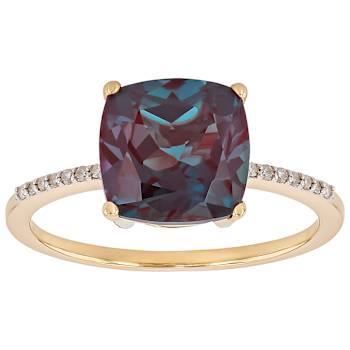 Lab-Created Blue Alexandrite Solitaire Ring In 10K Gold