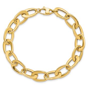 14k Yellow Gold 9.7mm Polished Fancy Link Bracelet