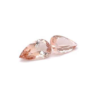 Morganite 21x13mm Pear Shape Matched Pair 21.11ctw