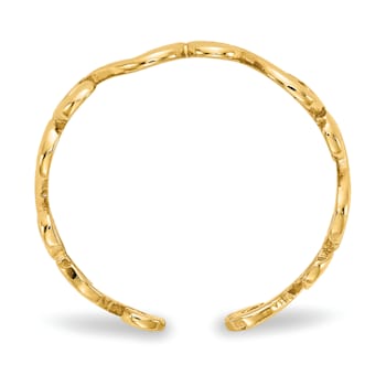 14K Yellow Gold Swirl Toe Ring