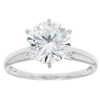 White Cubic Zirconia Rhodium Over Sterling Silver Ring 4.18ctw