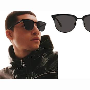 QUAY "EVASIVE" Black Oval Frame / Smoke Polarized Lenses Sunglasses