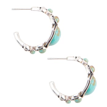 Barse Jewelry 12x10mm, 4mm & 3mm Blue Turquoise Sterling Silver
Emile Hoop Earrings