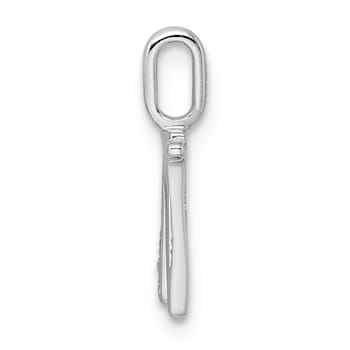 14K White Gold Diamond Letter W Initial Pendant