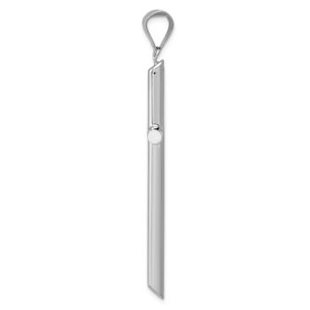 Rhodium Over 14k White Gold Polished Cross Pendant