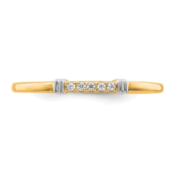 14K Yellow and White Gold Two Tone Stackable Expressions Diamond Ring 0.04ctw