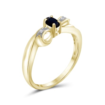 Black Sapphire 14K Gold Over Sterling Silver Ring 0.25ctw