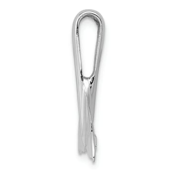 Rhodium Over 14k White Gold Whale Tail Slide Pendant