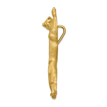 14k Yellow Gold Brushed and Diamond-Cut Panther Slide Pendant
