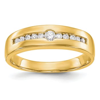14K Yellow Gold Lab Grown Diamond SI1/SI2, G H I, Men's Band
