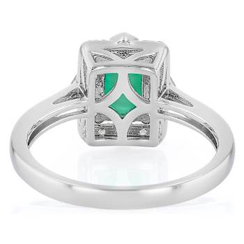 Zambian Emerald And Diamond Ring In Two-Tone Gold And Silver