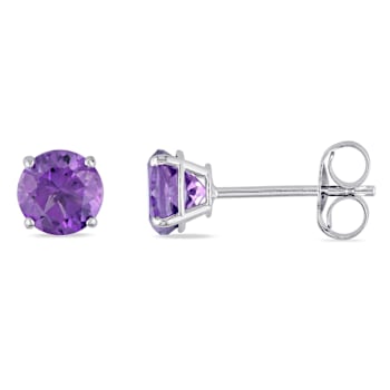 Amethyst 14K White Gold Earrings 0.80ctw
