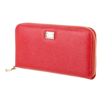 Dolce and Gabbana Ibiscus Continental Leather Wallet