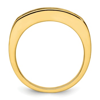 14K Yellow Gold Lab Grown Diamond SI1/SI2, G H I, Black Rhodium Men's Ring