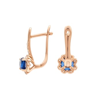 Blue lolite 14K Rose Gold Over Sterling Silver Drop Earrings