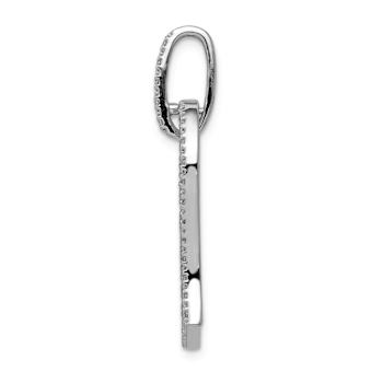 Rhodium Over 14k White Gold Diamond Heart Pendant