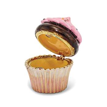 BERRIES 'N CRÈME Chocolate Cupcake Trinket Box