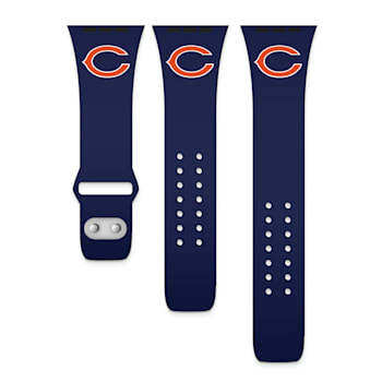 Gametime Chicago Bears Navy Silicone Band fits Apple Watch (42/44mm
M/L). Watch not included.