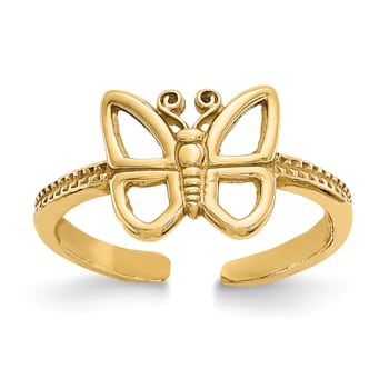 14K Yellow Gold Butterfly Toe Ring