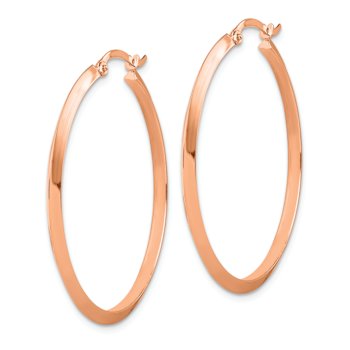 14k Rose Gold 1 9/16" Polished Hoop Earrings