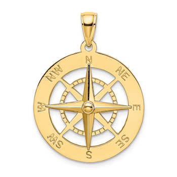 10K Yellow Gold Nautical Compass Charm