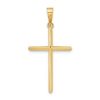 14k Yellow Gold Polished Cross Pendant
