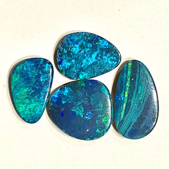 Opal on Ironstone Free-Form Doublet Set of 4 10.83ctw
