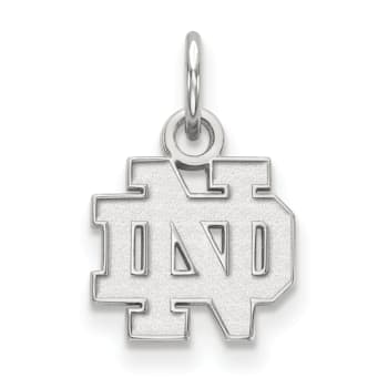 Rhodium Over Sterling Silver LogoArt University of Notre Dame Extra
Small Pendant