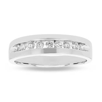 Diamond 14k White Gold Men's Band Ring 0.50ctw