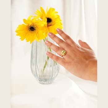 Square Cushion Lab Created Yellow Sapphire 18K Yellow Gold Over Sterling
Silver Ring 2.90ctw