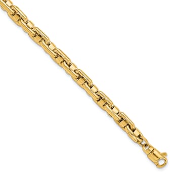 14K Yellow Gold Polished Fancy Link Men's Bracelet